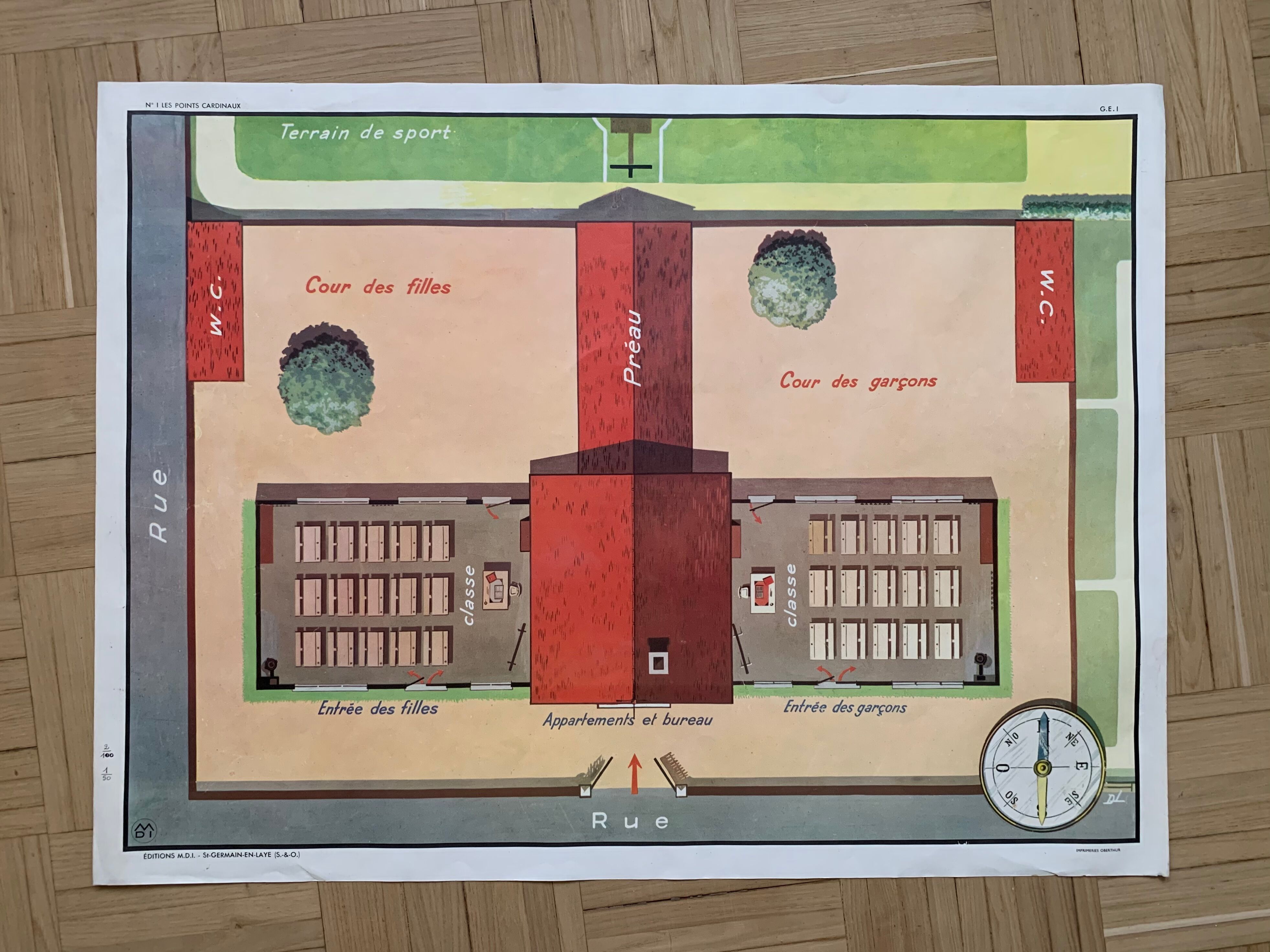 Pedagogical school poster frame