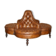 Leather Chesterfield tête-à-tête sofa, 4-seater