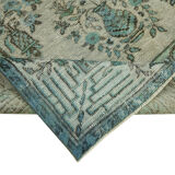 Hand-knotted antique turkish 1970s 178 cm x 289 cm blue carpet