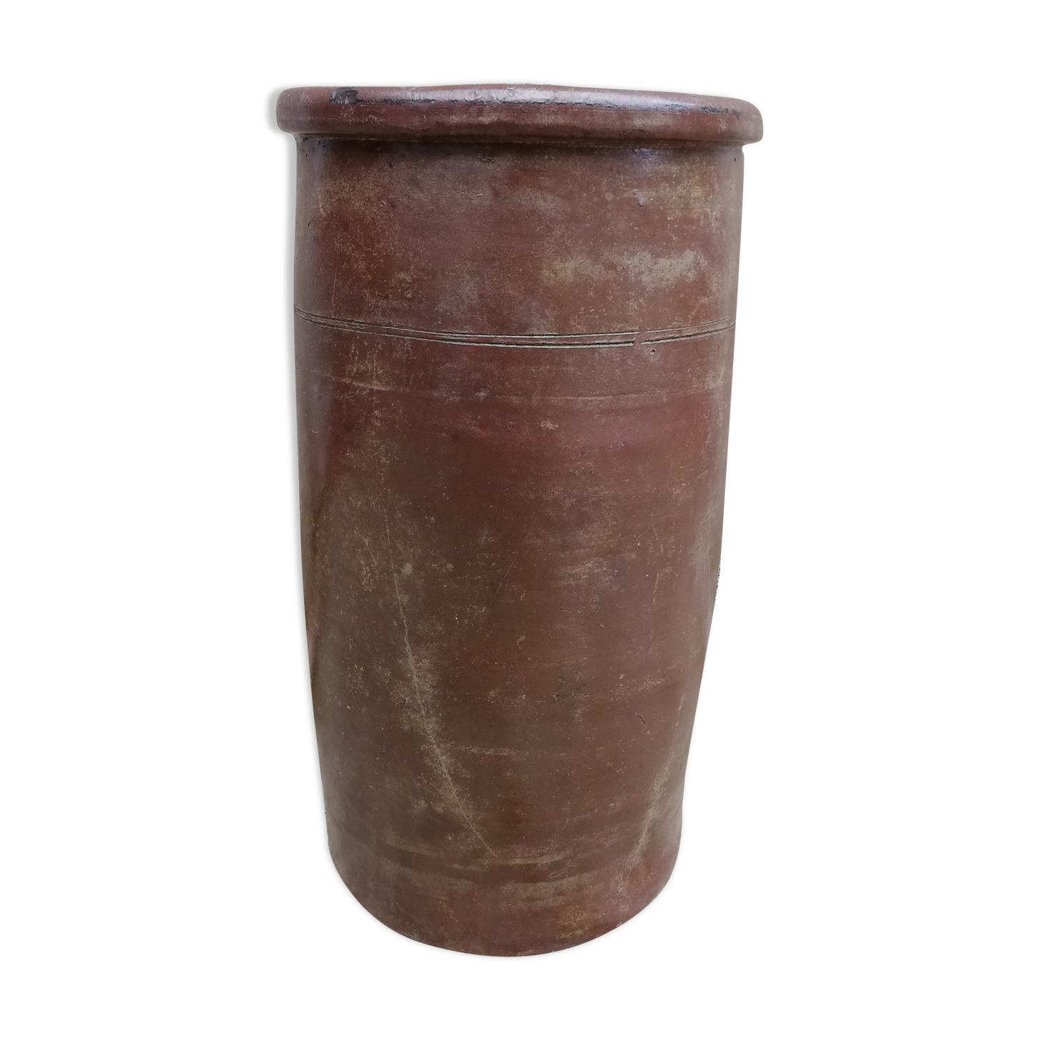 Brown glazed stoneware pot