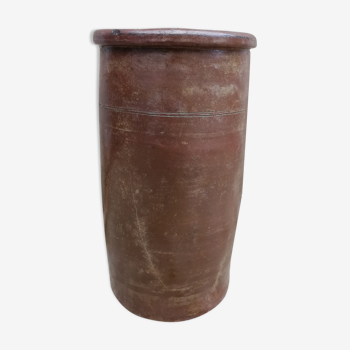 Brown glazed stoneware pot