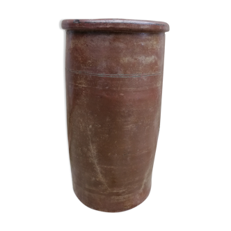 Brown glazed stoneware pot