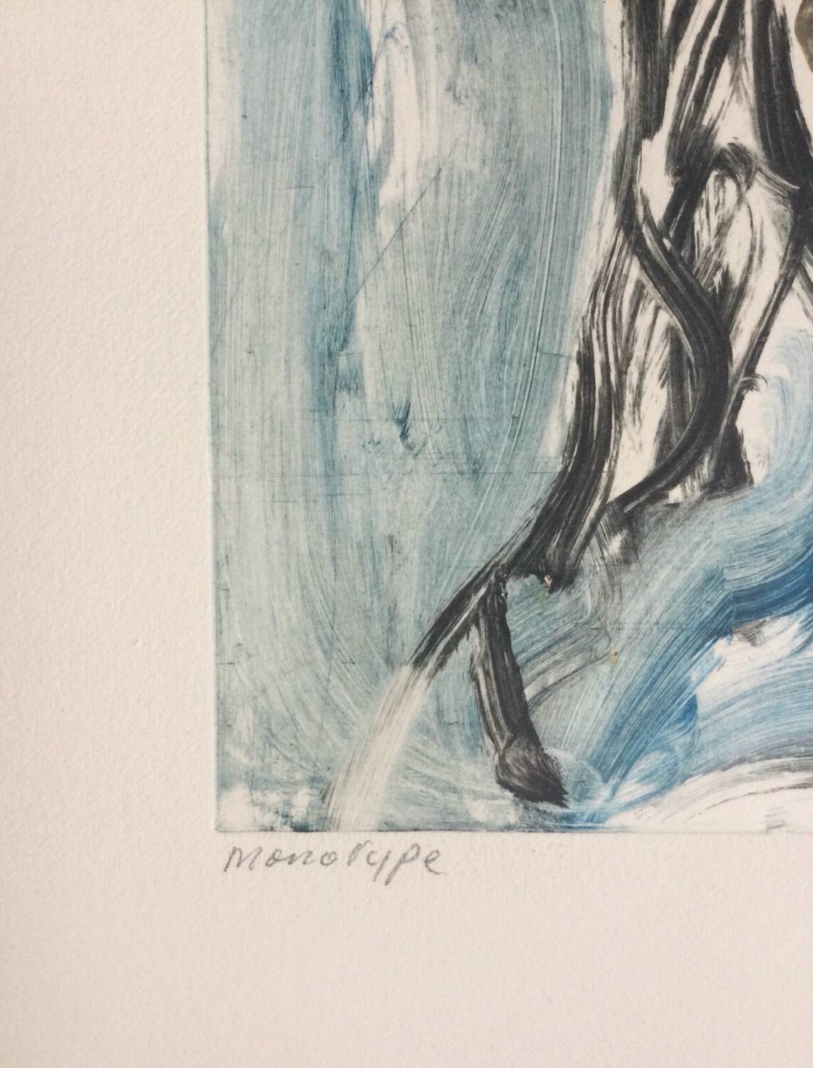 Romain SUZZONI (1950). Nu. Unique monotype signed.