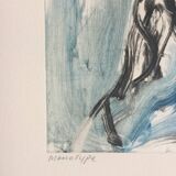 Romain SUZZONI (1950). Nu. Unique monotype signed.