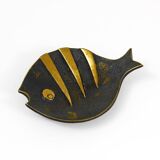 Brass fish ashtray by Walter Bosse, mid-century Herta Baller, Austria, 1950s.