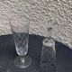 6 vintage clear chiseled crystal and glass champagne flutes