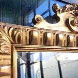 LARGE GOLDEN BEVELLED MIRROR WITH HEAD REF JE