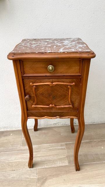 Nightstand Antique Wood and MARBLE
