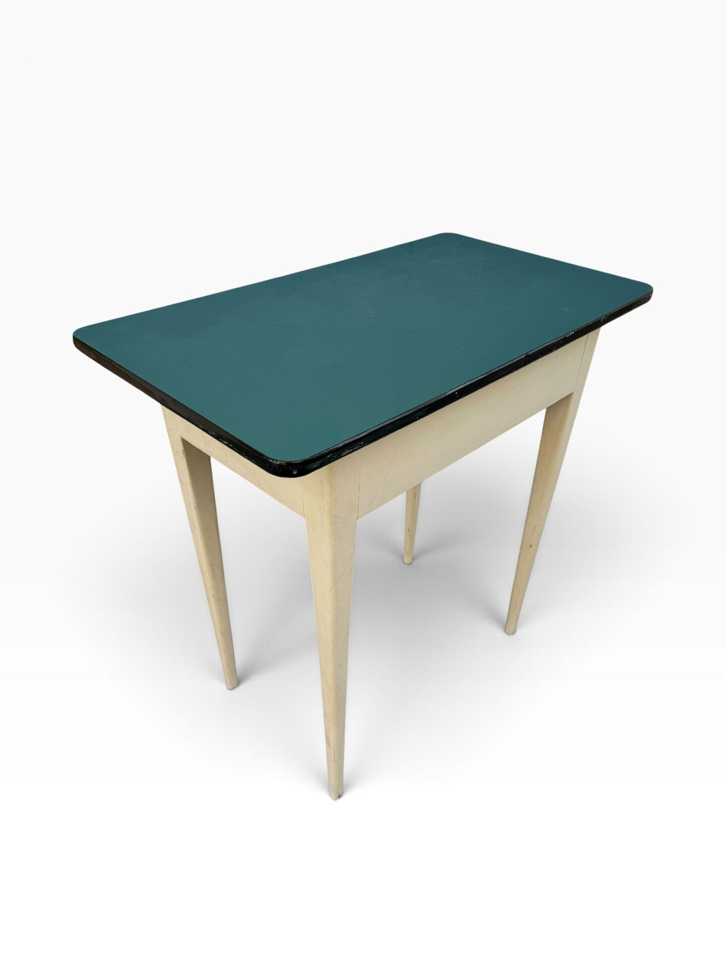 Table d’appoint Formica bleu des années 50 France