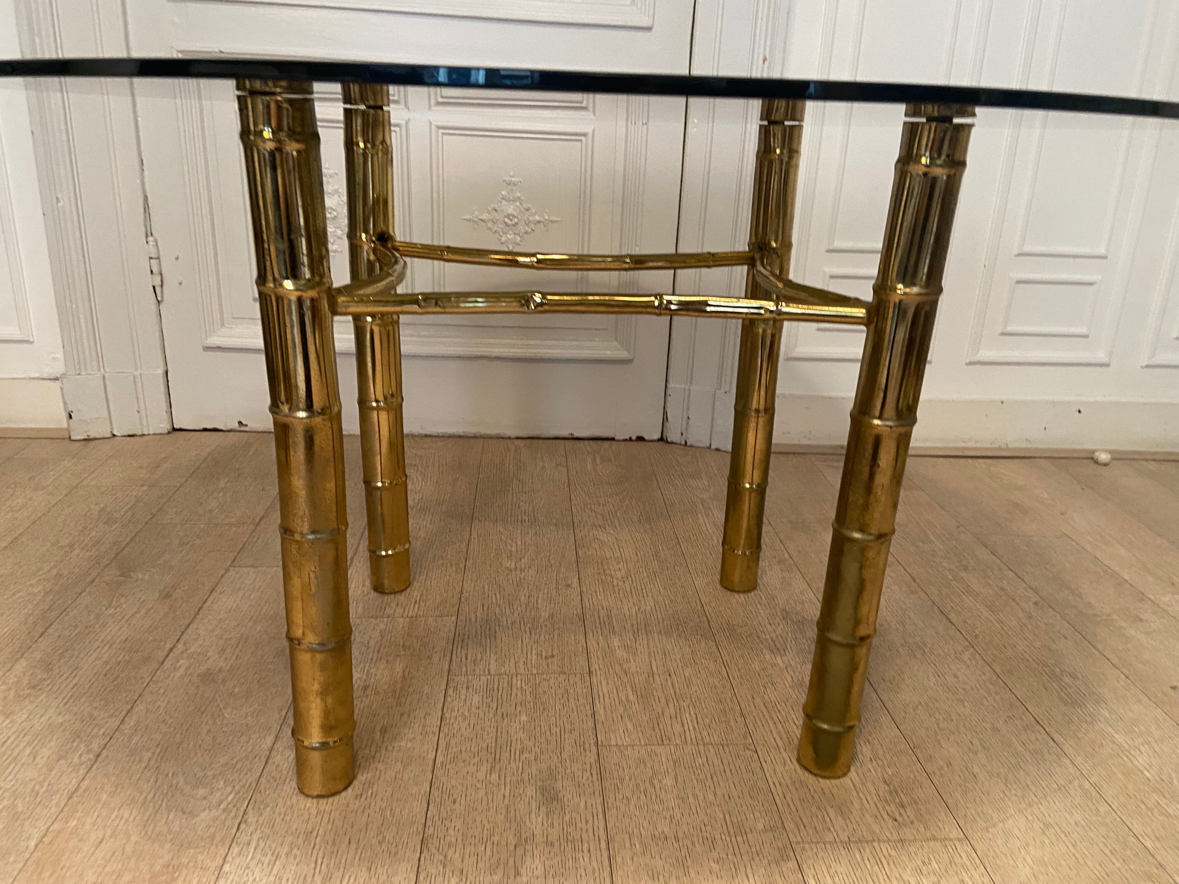 Dining table, fake golden bamboo, 1970s