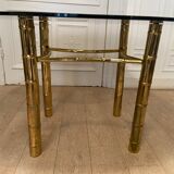 Table à manger, faux bambou doré, 1970s