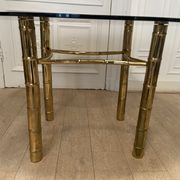 Table à manger, faux bambou doré, 1970s