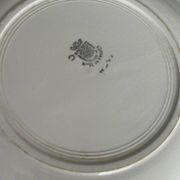 Large round salad bowl, antique blue St-Amandinoise ironstone plate.