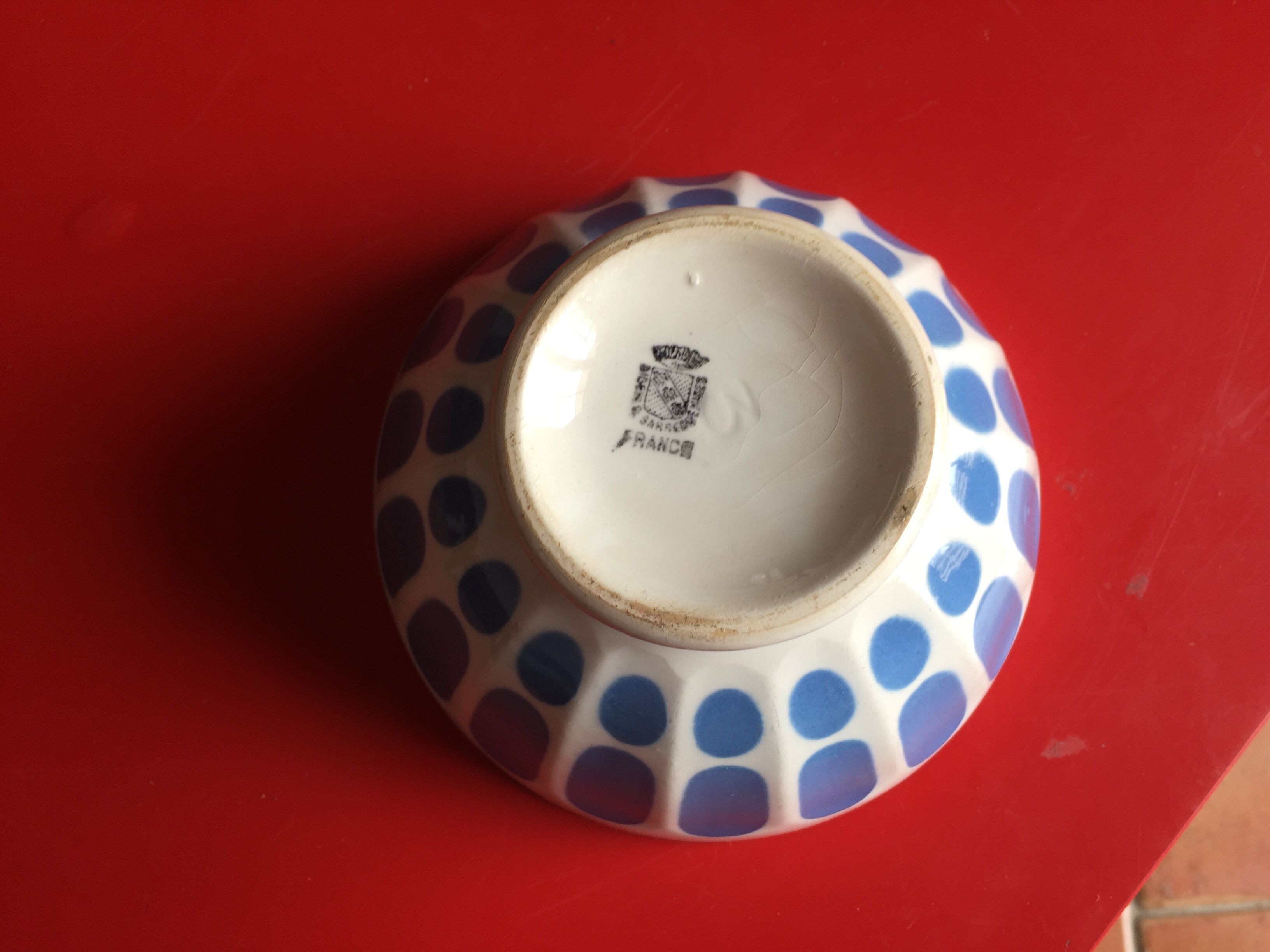 Digoin vintage blue bowl