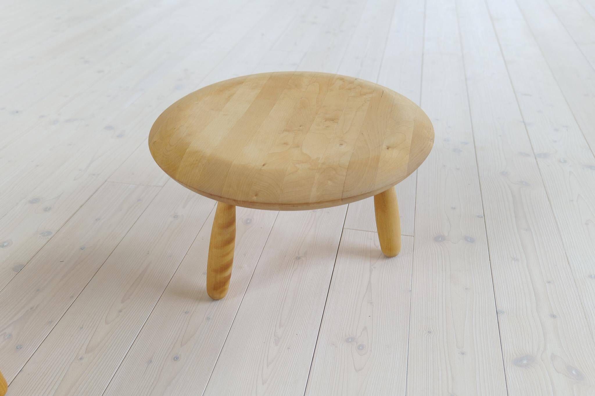 Swedish pair of organic mushroom stools in birch Ikea 2009
