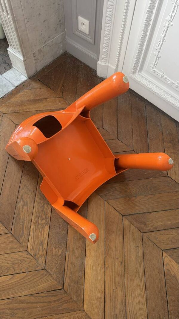 Chaise vintage 1970 Joe Colombo 860 861 Kartell orange vif