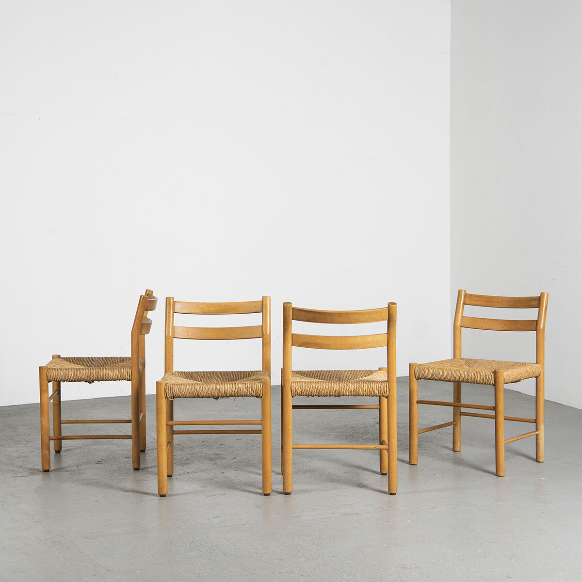 Solid beech chairs and rope