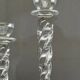 Ann Wahlstrom. Two twisted designer candlesticks in solid crystal.