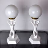 Pair of lamps "Woman with the ball" by Onices Eth 1980