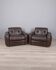 Pair of vintage 1970s brown leather armchairs designed by Ceriotti