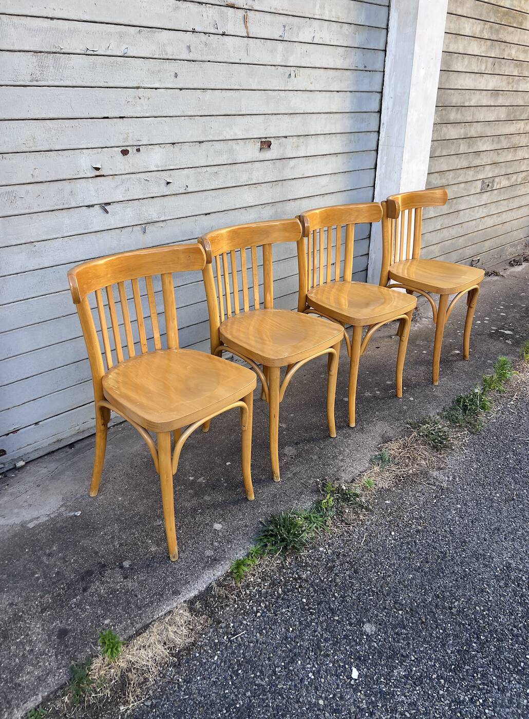 (Lot) 4 Bistro Chairs Light Oak