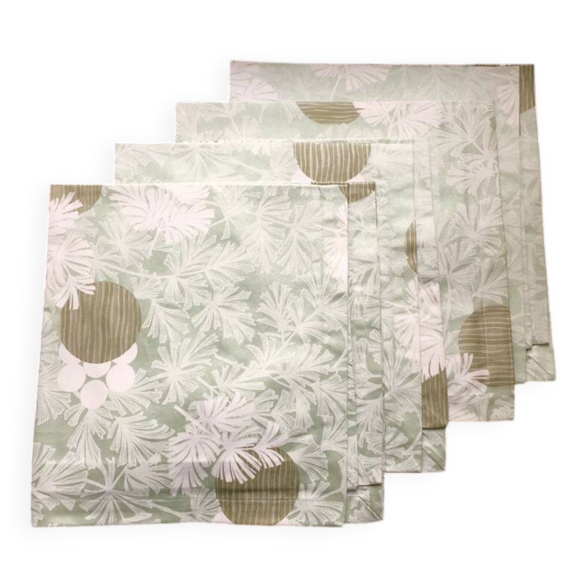 4 serviettes Palmier de chez Christofle satin de coton