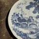 Small deep Gien earthenware plate with blue landscape motif D21.5