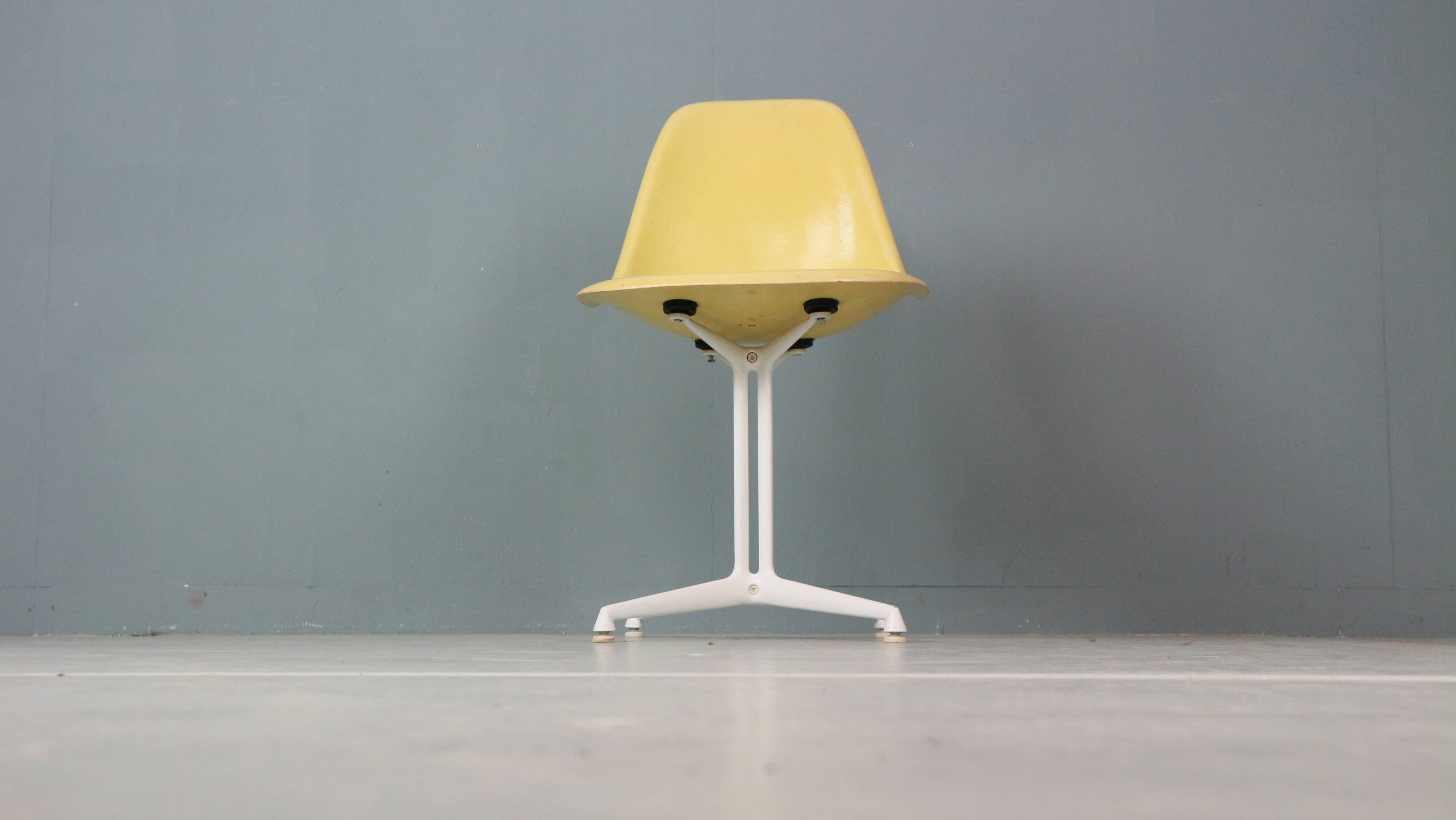 Charles & Ray Eames "La Fonda" Light Yellow Fiberglass Chairs Herman Miller