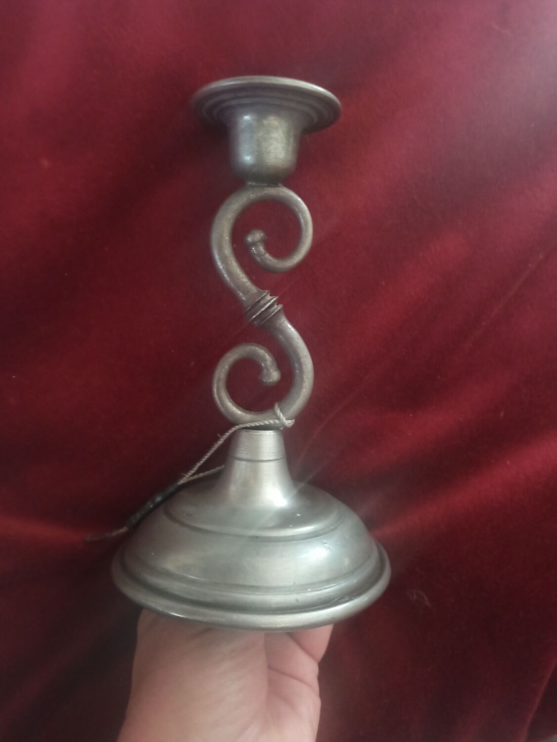 J. Goardere pewter candle holder