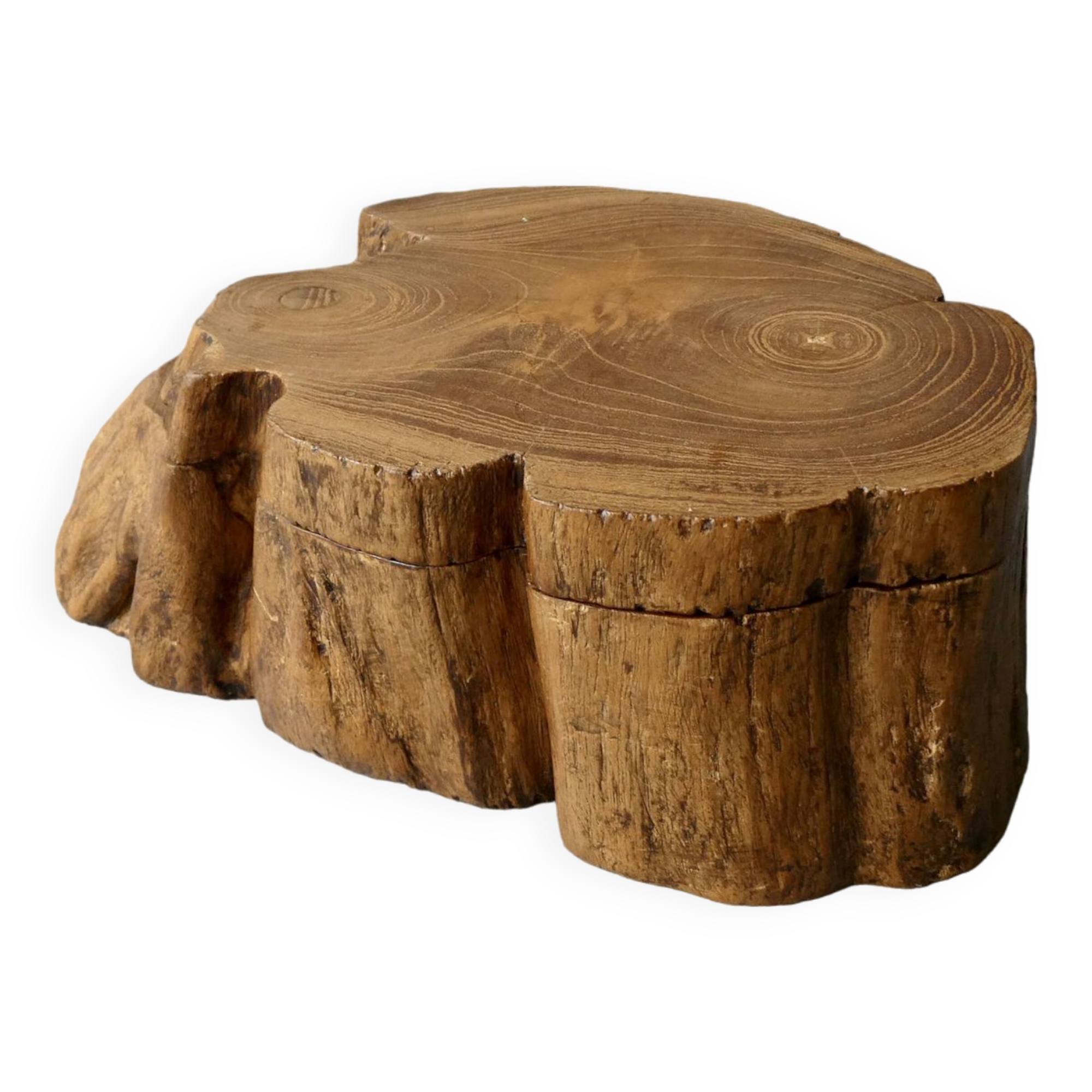 Boite en bois monoxyle, travail artisanal