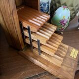 Vintage olive wood cigarette case/box dispenser