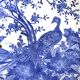 Plat porcelaine japonaise oiseaux bleus