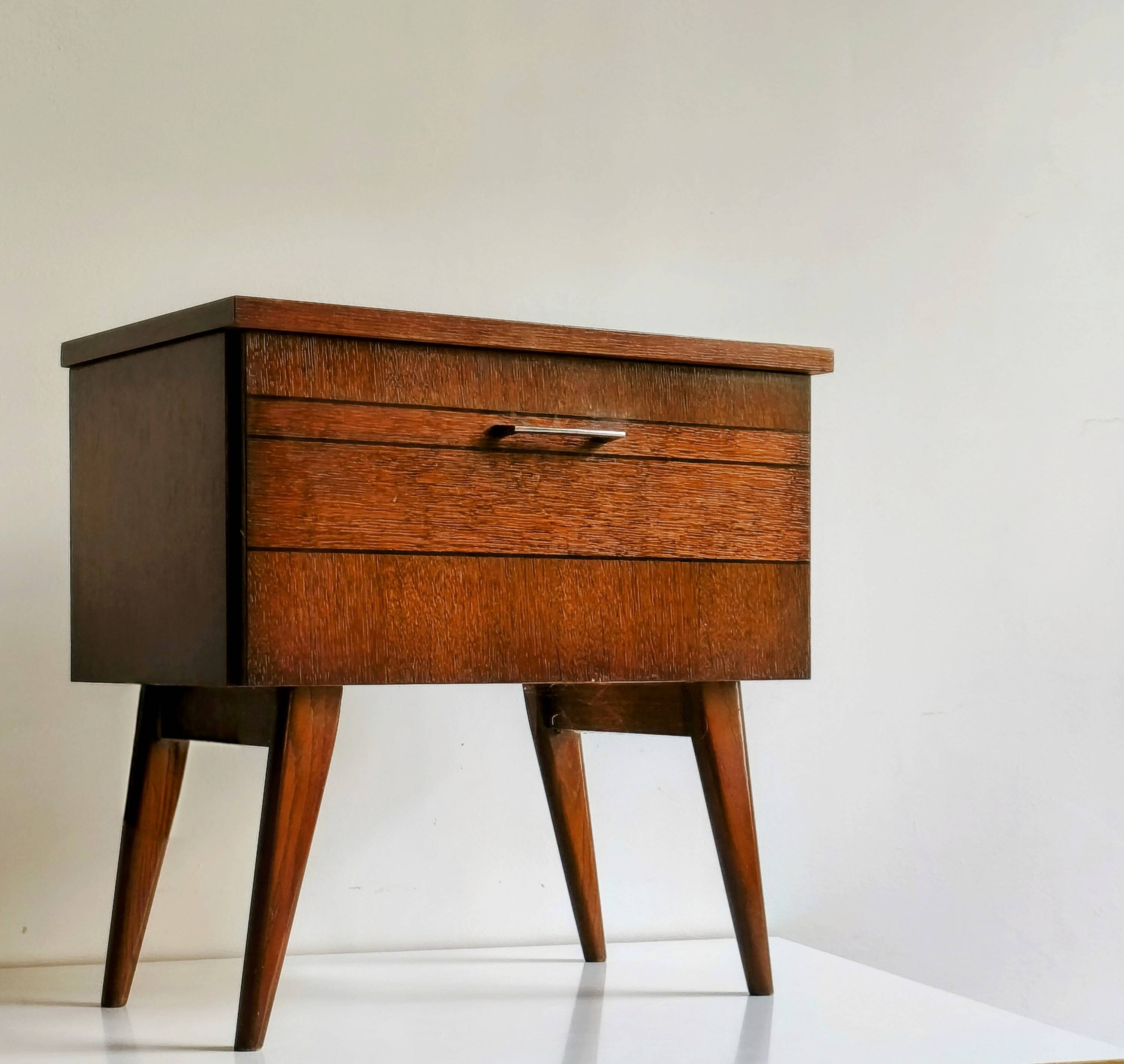 Vintage side table with compass legs