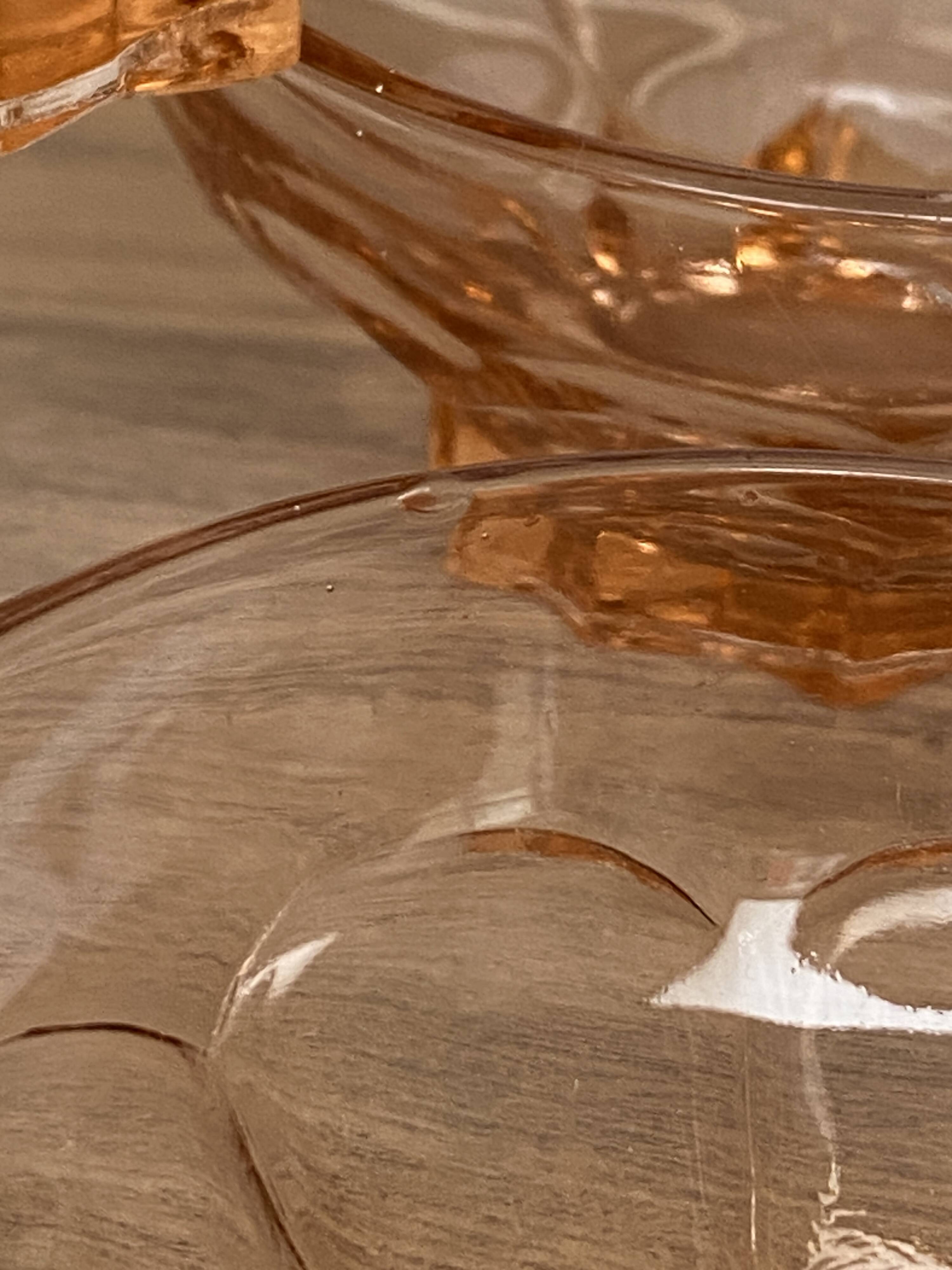 Set of 6 pink star luminarc cups