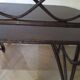 Vintage children's desk console bamboo rattan curved wood Thonet style 80s dark mahogany
