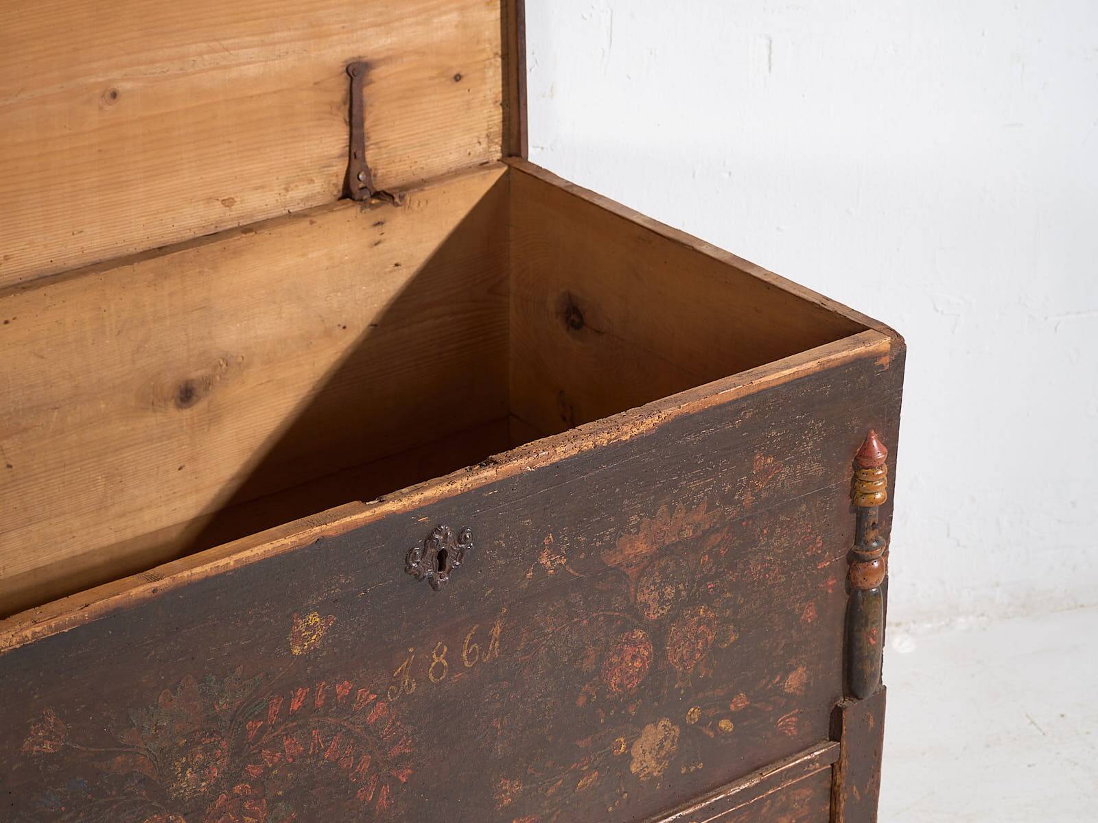 Antique storage trunk dated 1861 #23