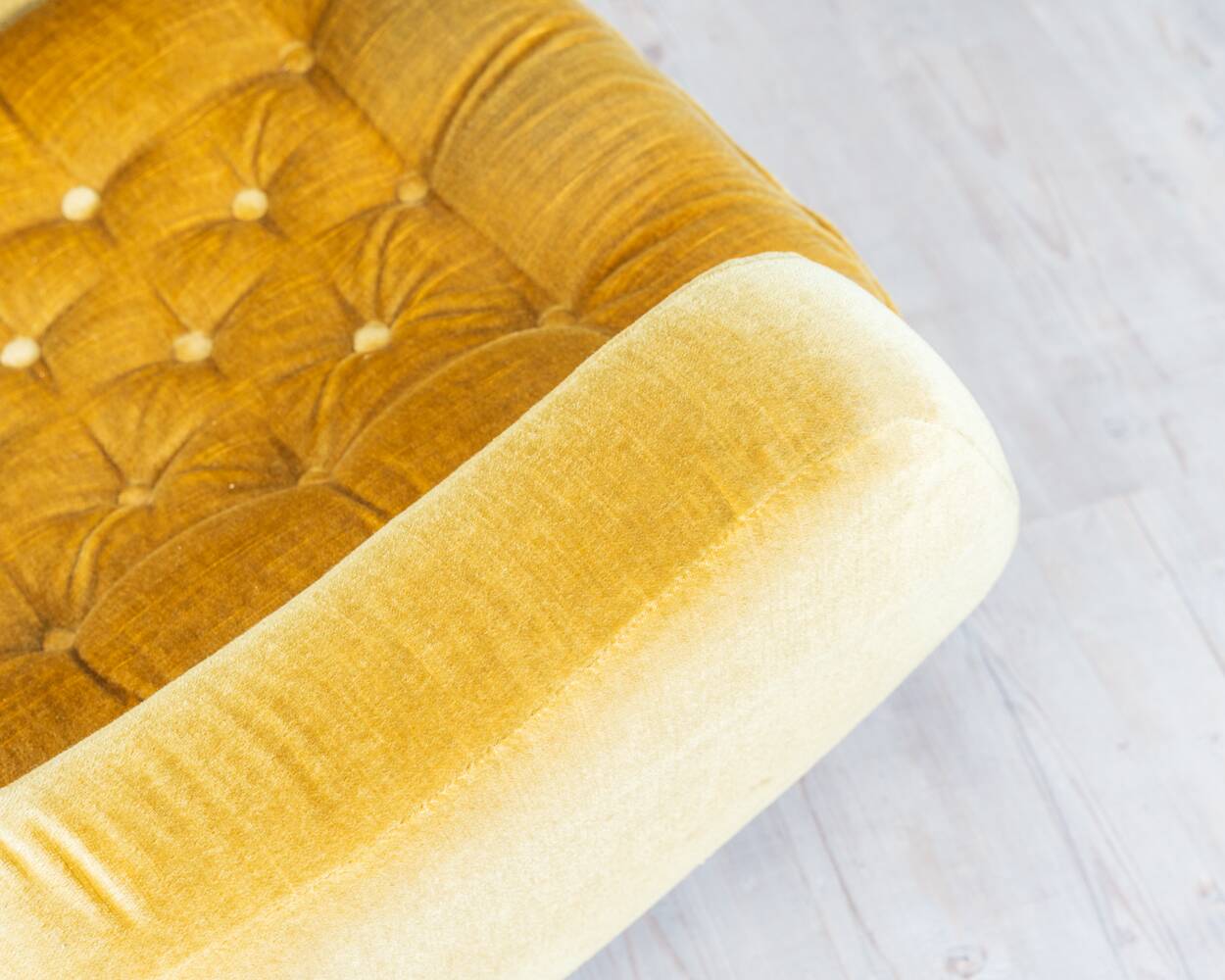 Space Age, lounge chair, 1970s, golden yellow.