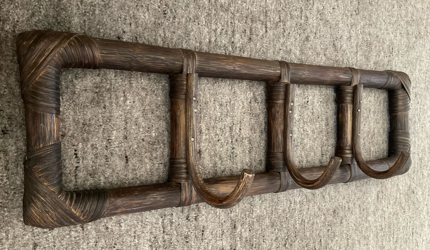 Vintage rattan coat rack from the 60s