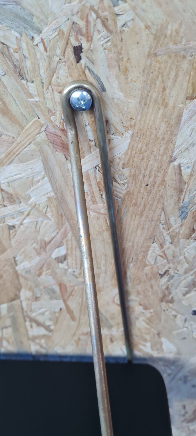 Scandinavian brass and teak shelf