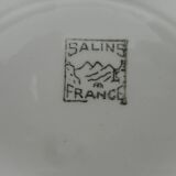 Six flat plates made of "Salins" earthenware
