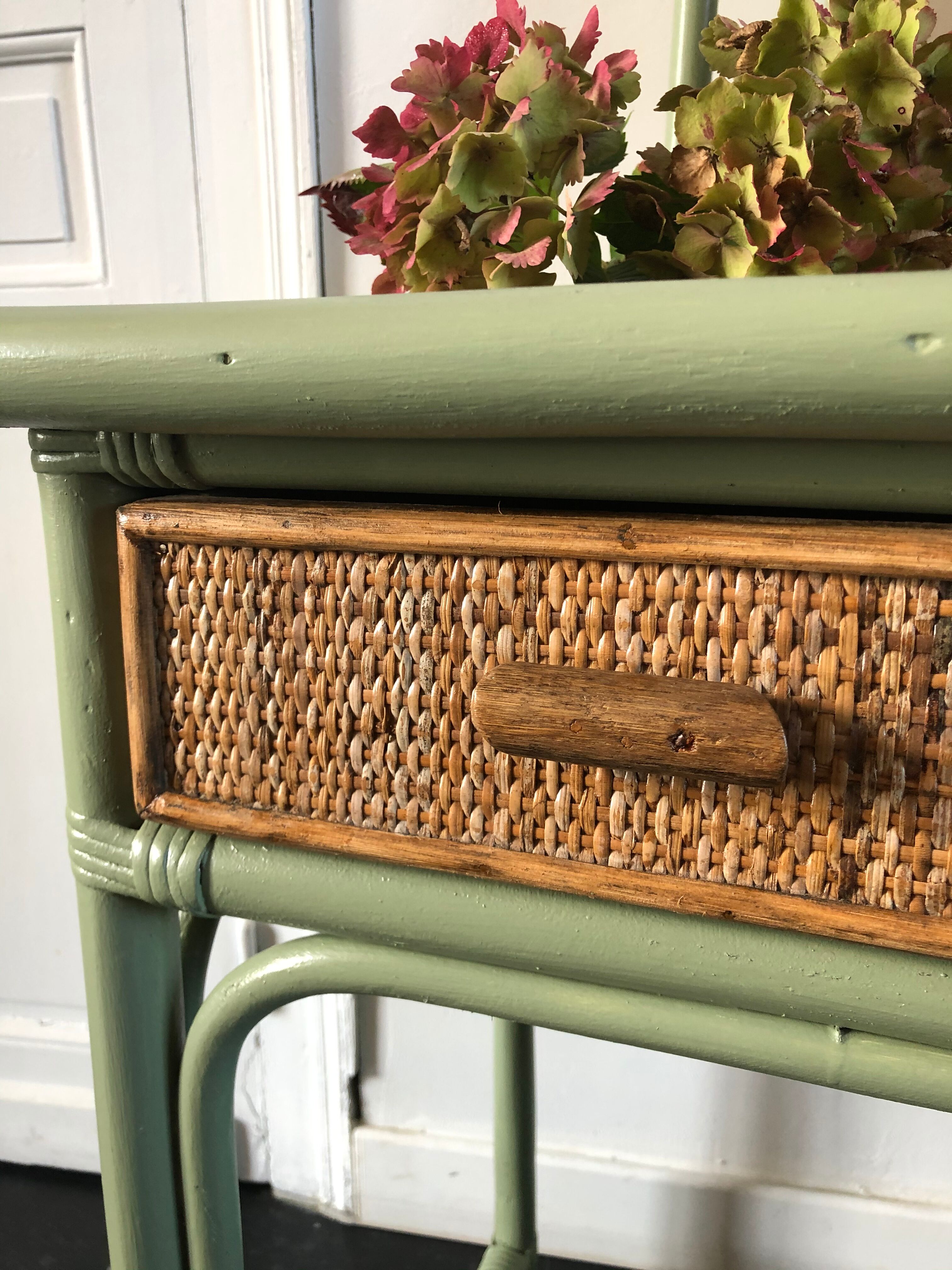 Rattan dressing table with mirror
