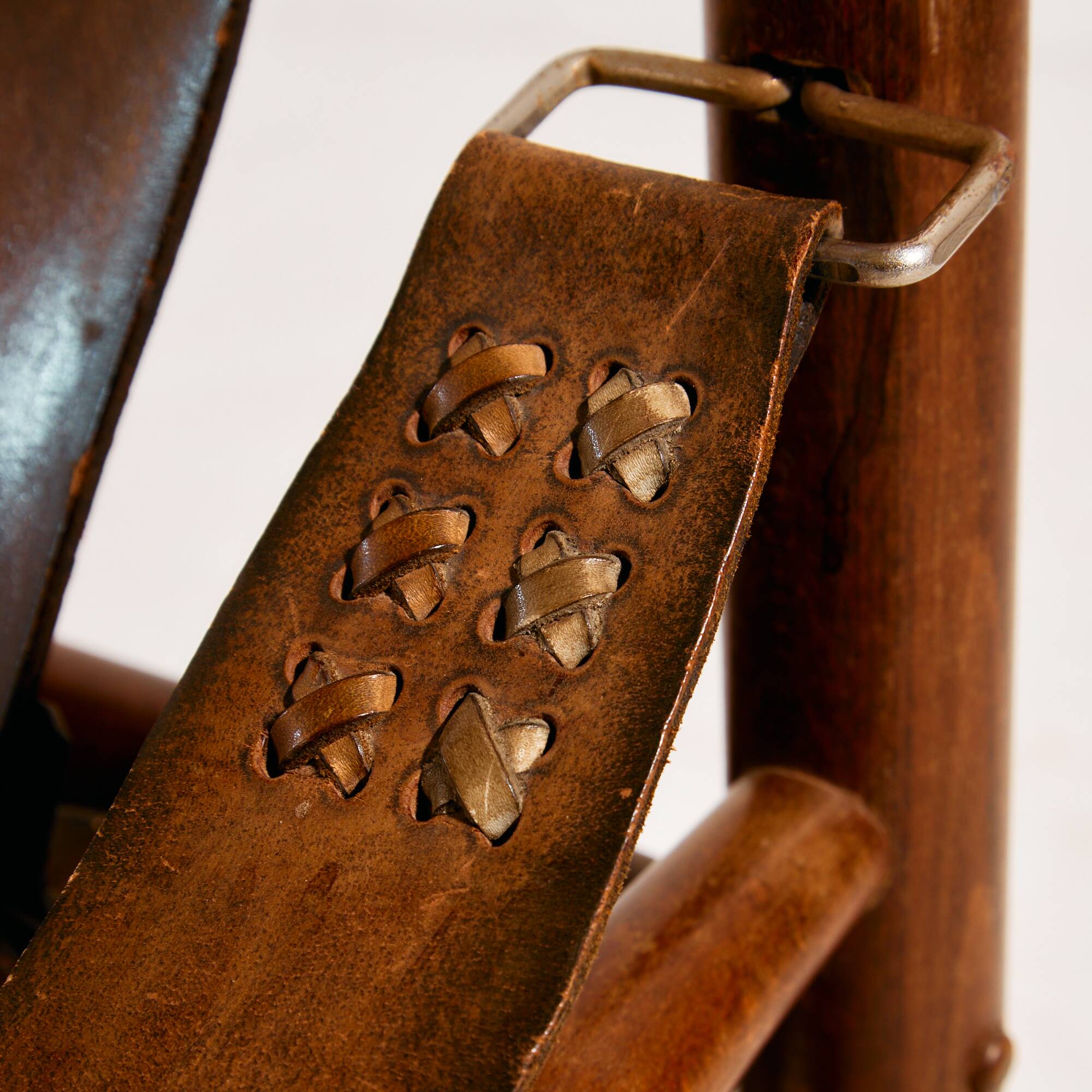 Hungarian calf leather lounge chair and ottoman, set of 2