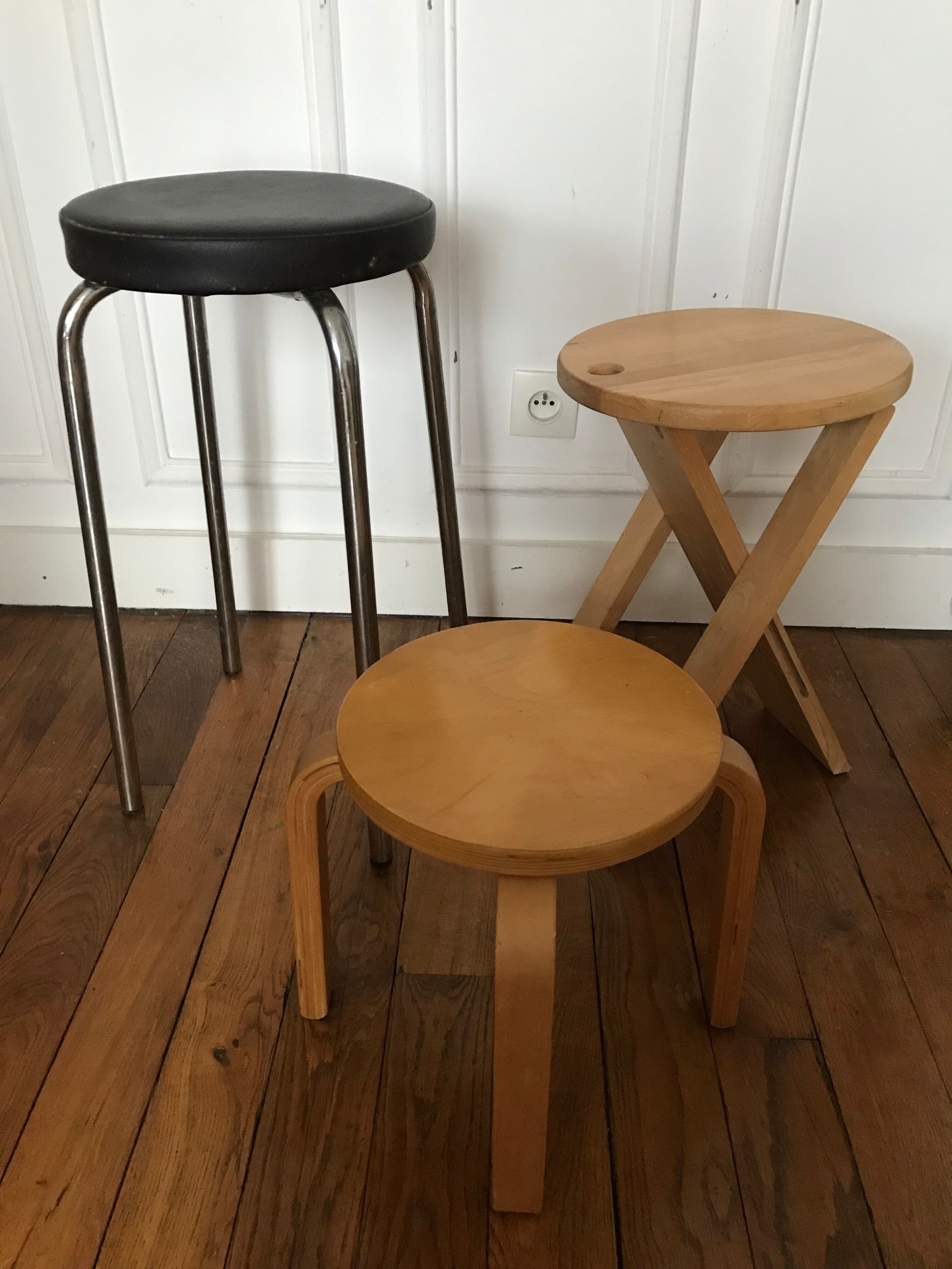 Set of three vintage stools
