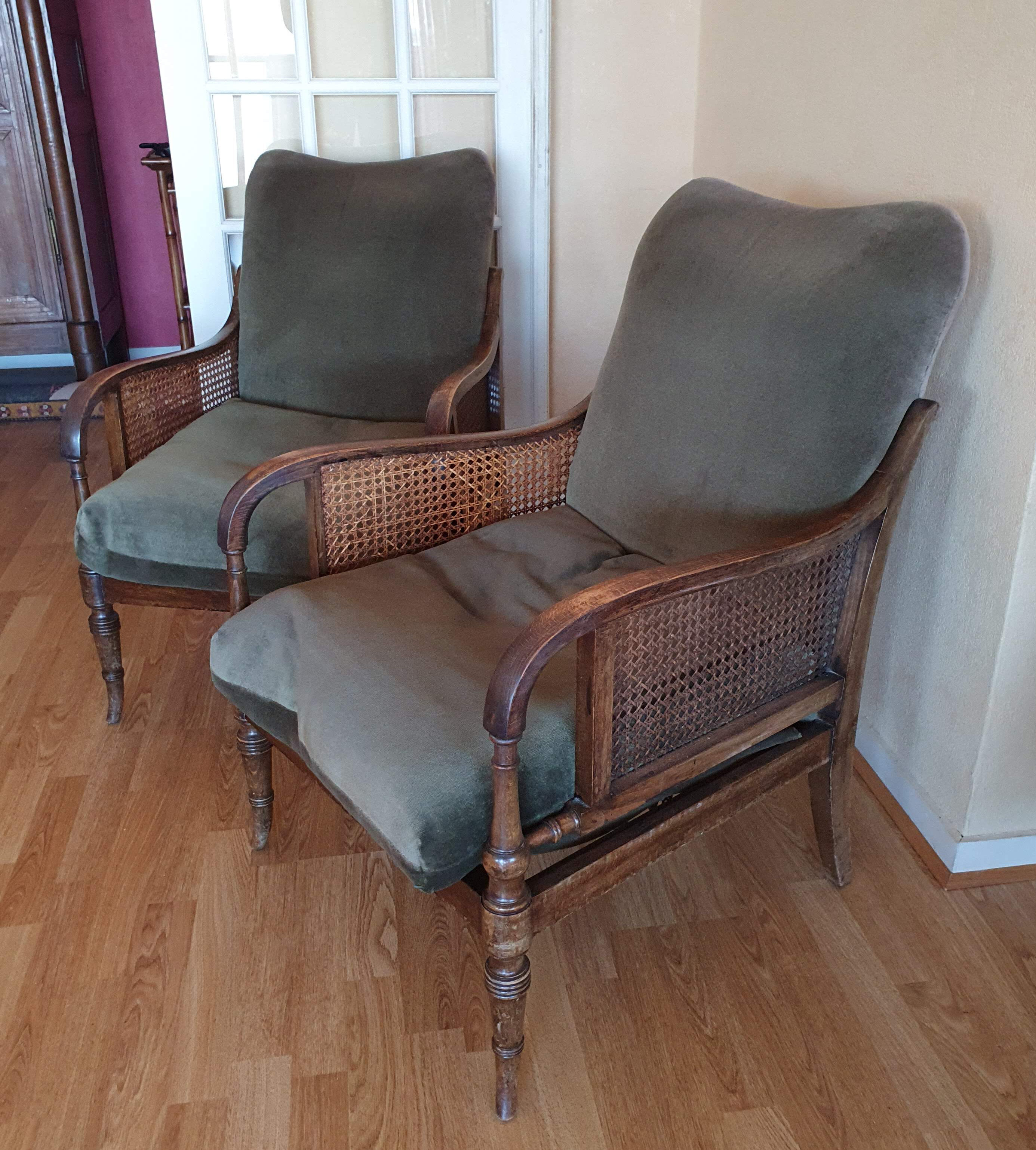 Duo of armchairs English style 1960