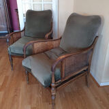 Duo of armchairs English style 1960