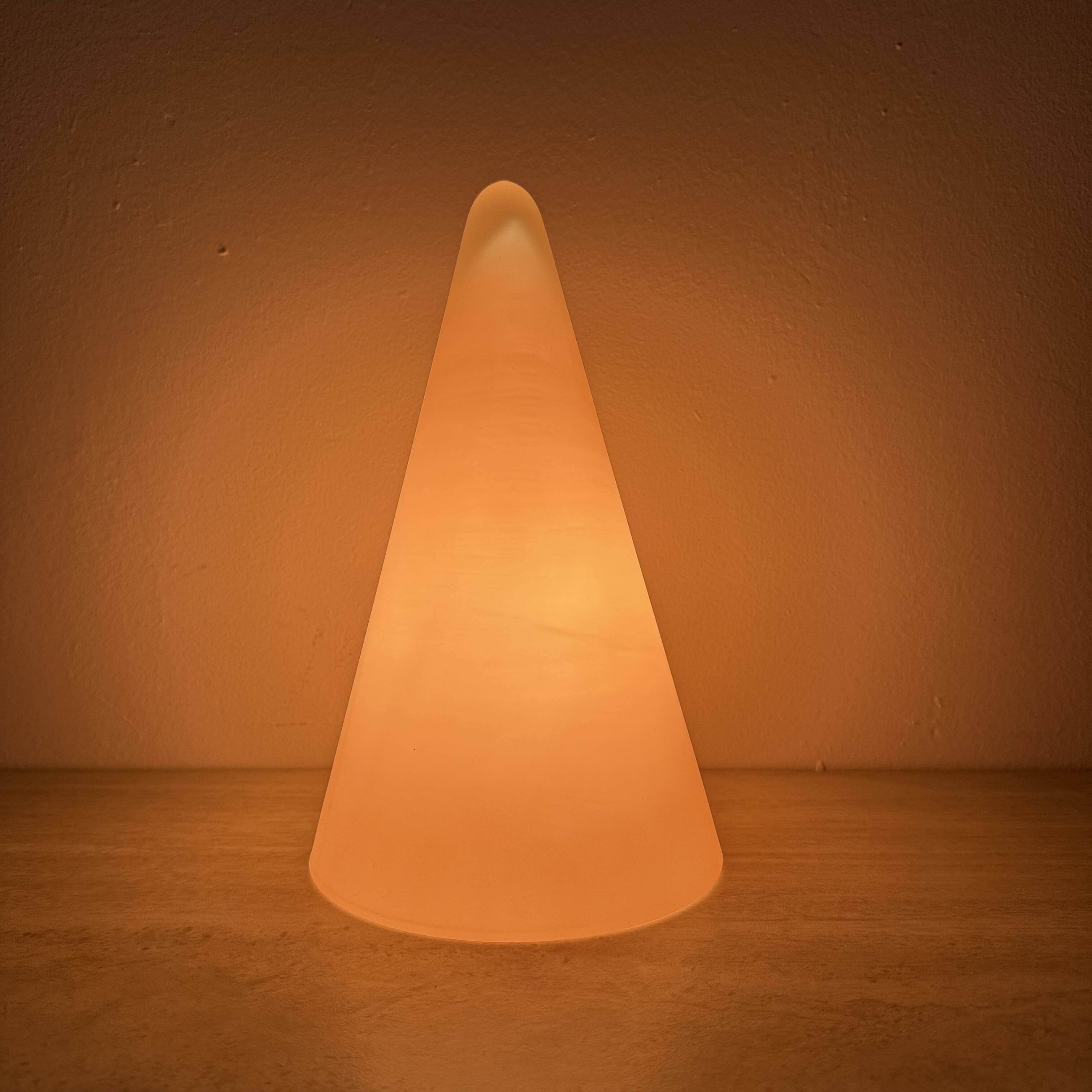 Matte Pink glass SCE Teepee table lamp , 1970’s , France