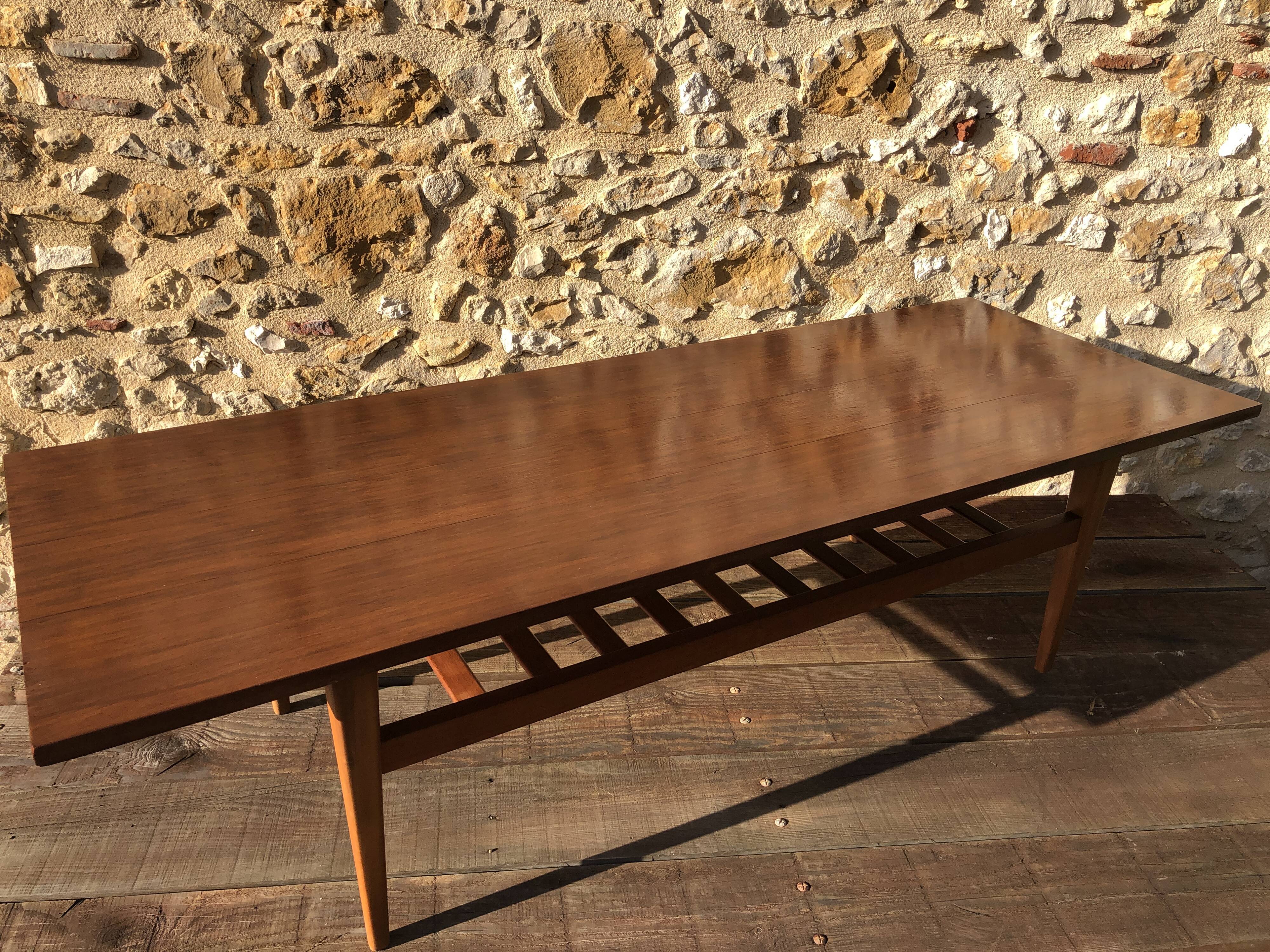 Scandinavian-style teak coffee table, edited by Arnaud, 1960s