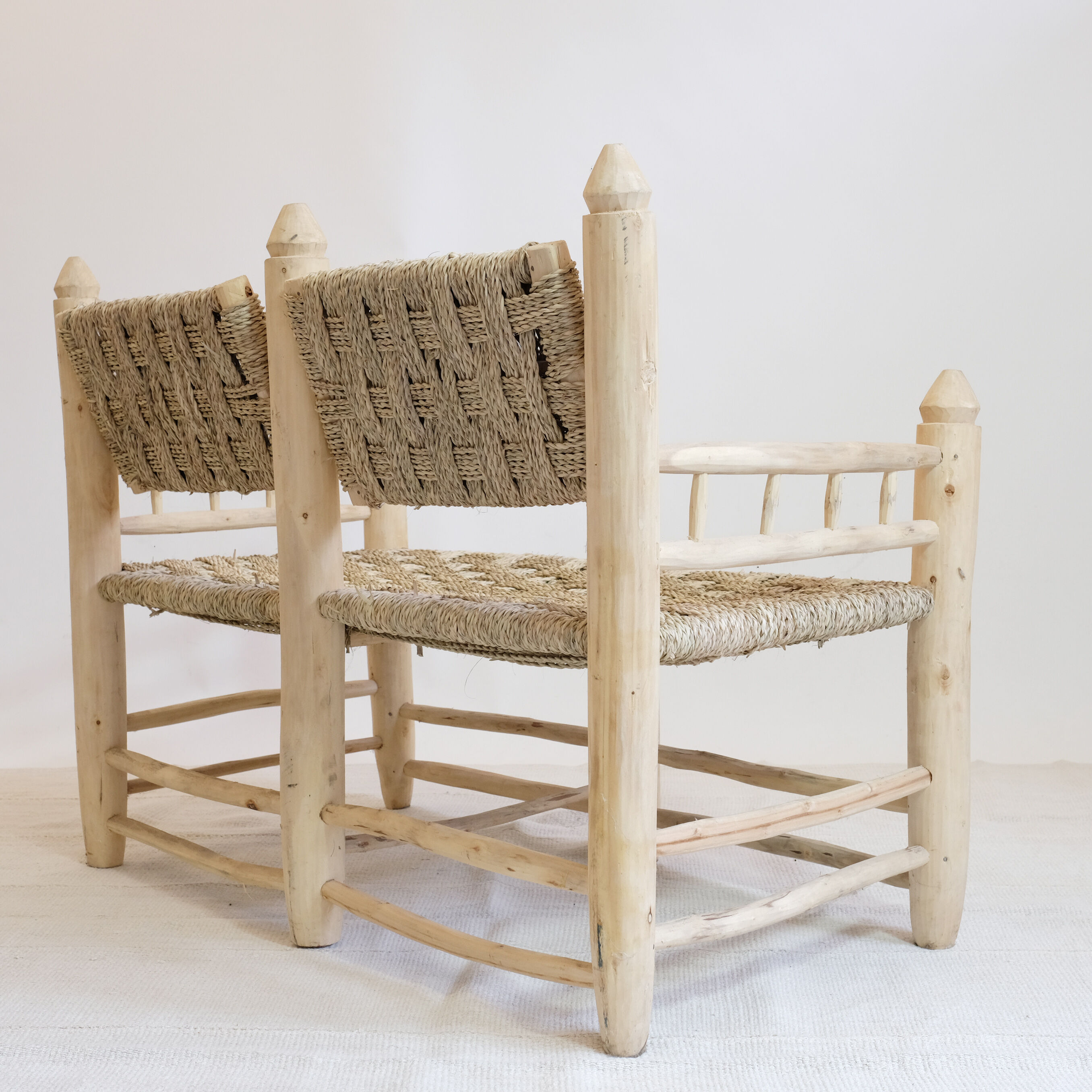 Banquette marocain en bois et corde