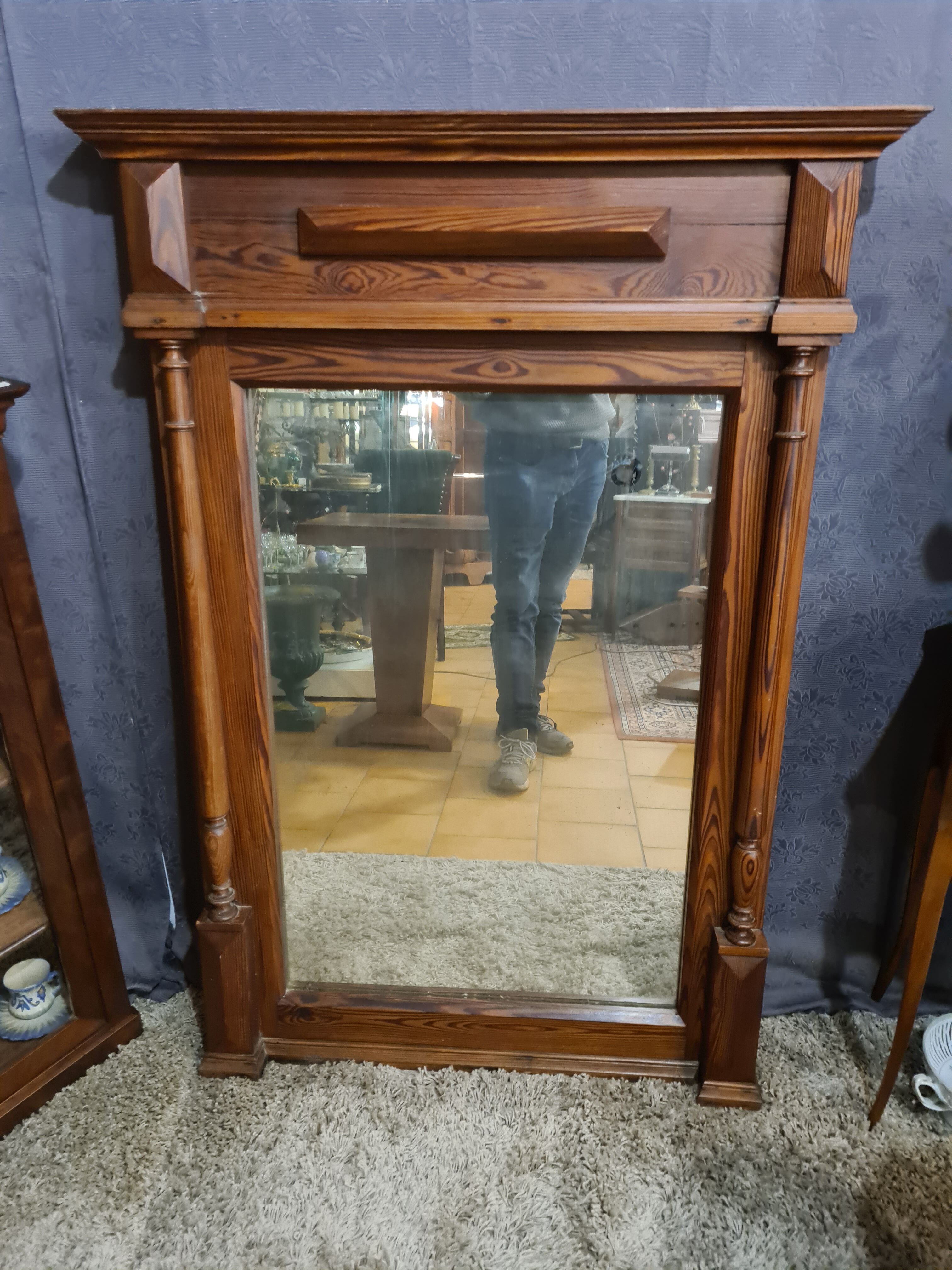 Wooden mirror, 127x89 cm