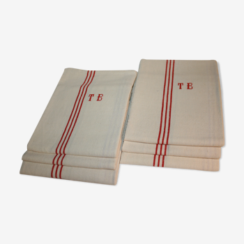 Lot of 6 old monogrammed linen towels